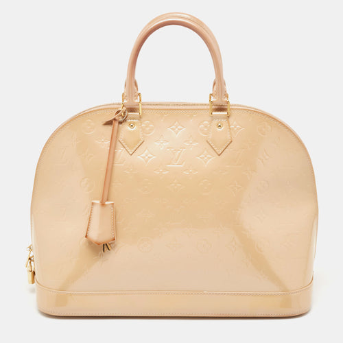 Rose Florentine Monogram Vernis Alma GM Bag