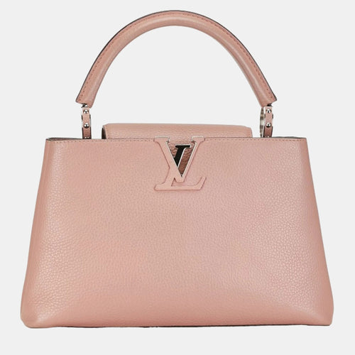 Magnolia Pink Taurillon Leather Capucines MM Top Handle Bag