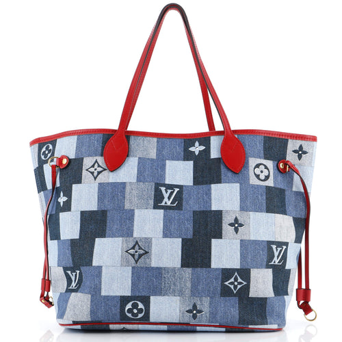 Neverfull Tote Damier and Monogram Patchwork Denim MM