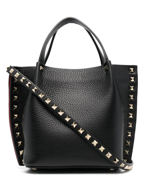 Women's Rockstud Small Tote Bag in Black | Size UNI | 4W2B0K68VSF0NO