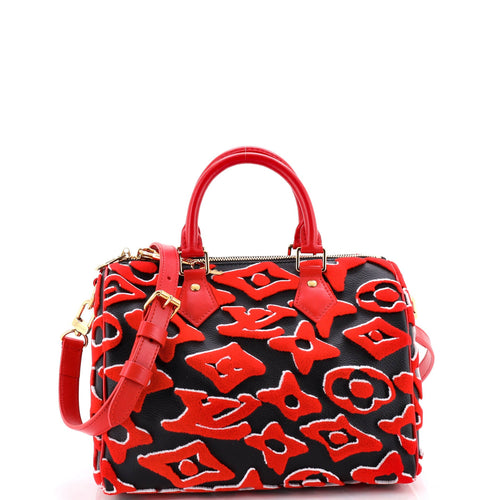 Speedy Bandouliere Bag Limited Edition Urs Fischer Tufted Monogram Canvas 25