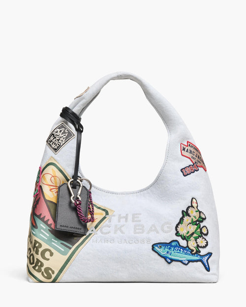 Marc Jacobs The Camp Patchwork Denim Sack Bag in Light Wash
