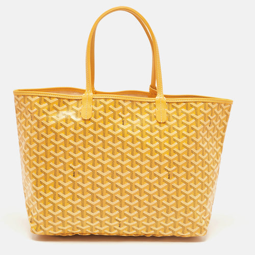 Yellow Goyardine Coated Canvas and Leather Saint Louis PM Tote