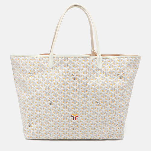 White Goyardine Coated Canvas and Leather Saint Louis Claire Voie GM Tote