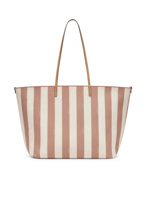 Women's Large Roll Striped Tote Bag in Nude & Neutrals | Size UNICA | 8BH425AS86
