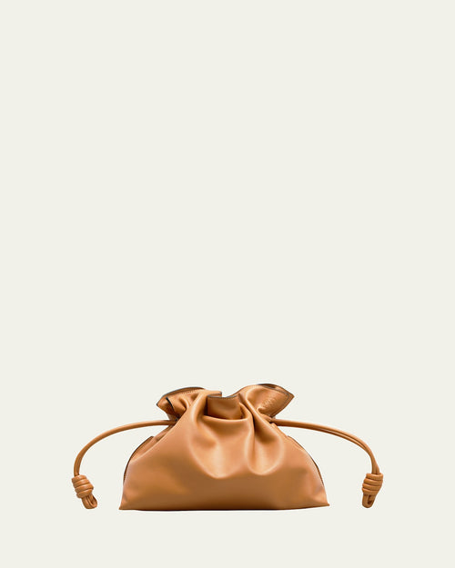 Flamenco Clutch Bag in Napa Leather with Blind Embossed Anagram