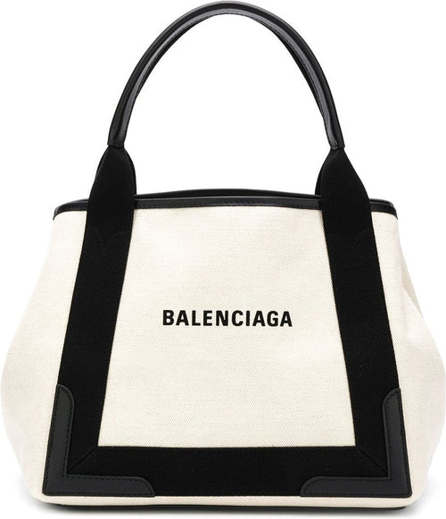 Women's Navy Cabas Small Tote Bag in White | Size UNI | 3399332HH3N9260