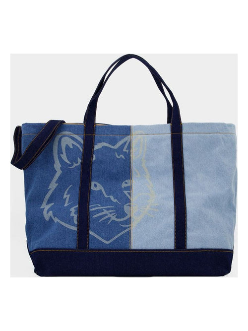 Women's Fox Head Denim Weekender Shopper Bag in Blue | MW05109WW5022