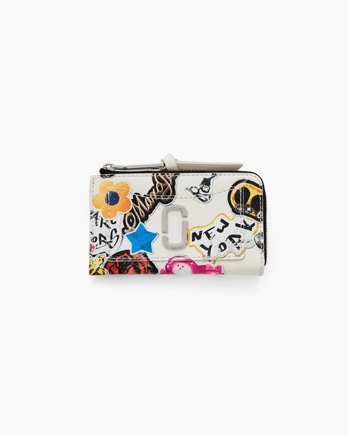 The Sticker Utility Snapshot Top Zip Multi Wallet in White Multi