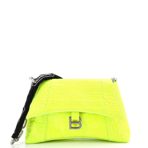 Downtown S Chain-Handle Shoulder Bag Crocodile Embossed Leather Small