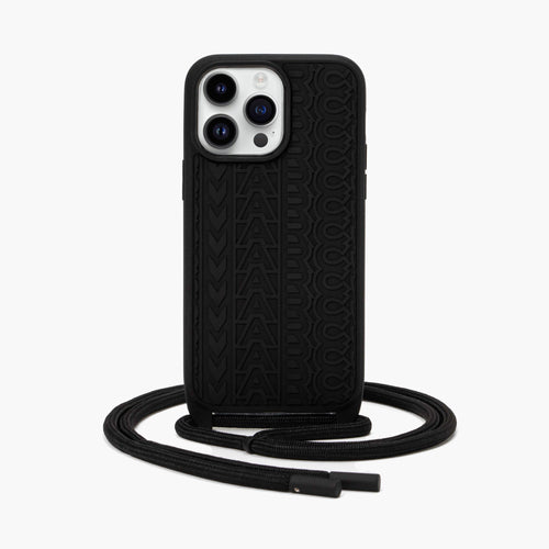 The Monogram iPhone 14 Pro Max Crossbody Case in Black