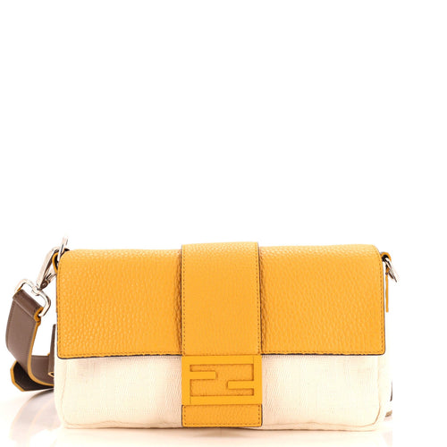 FENDI Baguette Convertible Belt Bag Zucca Canvas with Canvas and Leather Medium
