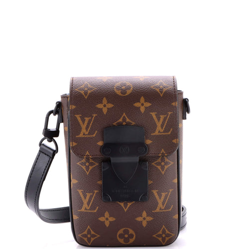 S Lock Vertical Wearable Wallet Macassar Monogram Canvas