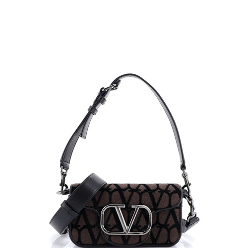 VALENTINO GARAVANI VLogo Loco Flap Shoulder Bag Toile Iconograph Fabric Small