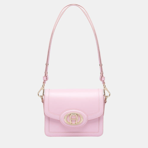 Soft Pink shiny light gold Metal Luisa Crossbody Bag Soft Pink