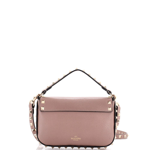 VALENTINO GARAVANI Rockstud Top Handle Crossbody Pouch Leather Mini