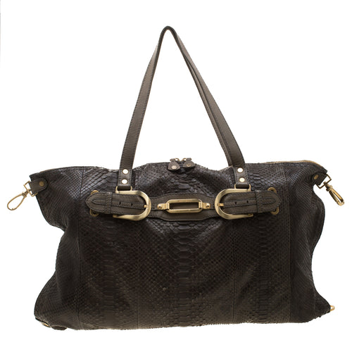 Seaweed Green Python and Leather Tulita Shoulder Bag