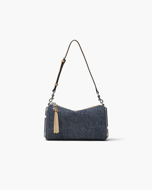 Marc Jacobs The Denim Suede Snapshot Shoulder Bag in Dark Wash Indigo