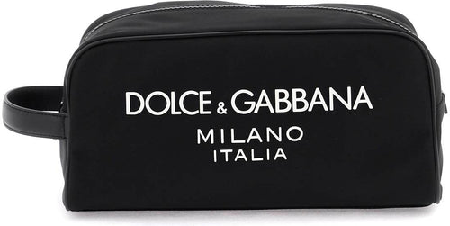 Men's Nero Toiletry Bag With Printed Logo in Black | Size UNICA | BT0989AG182