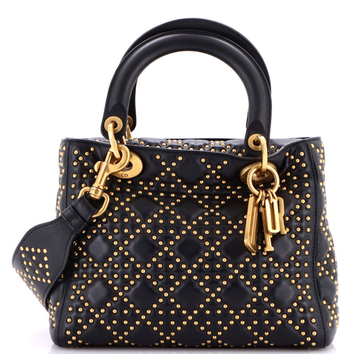 Supple Lady Dior Bag Cannage Studded Lambskin Medium