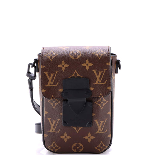 S Lock Vertical Wearable Wallet Macassar Monogram Canvas