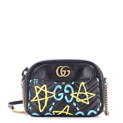 GUCCI GG Marmont Shoulder Bag GucciGhost Matelasse Leather Medium