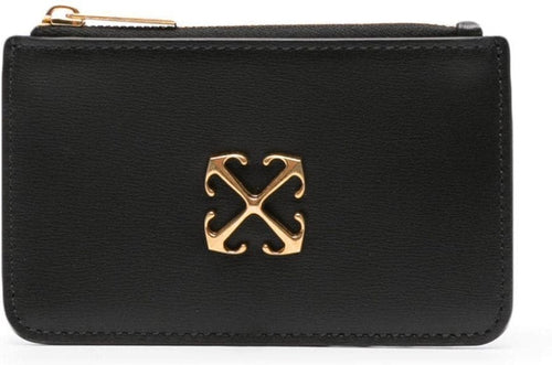 Women's Tarjetero Jitney Negro Logo Dorado Zip in Blacknocol | OWND030F23LEA00110001000