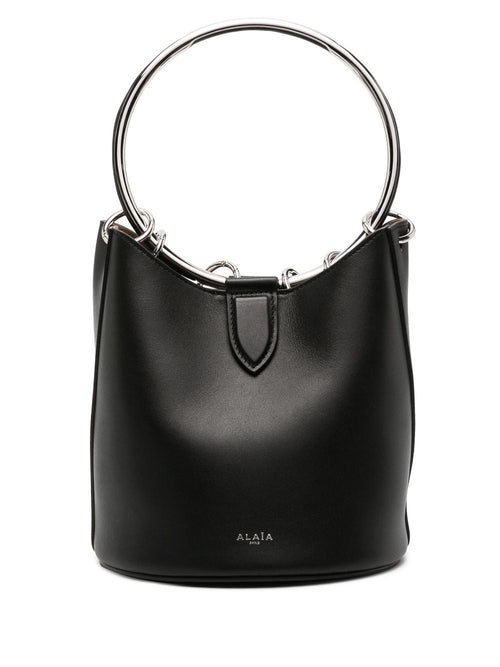 Women's Ring Medium Leather Bucket Bag in Black | Size UNI | AA1S02820CA515
