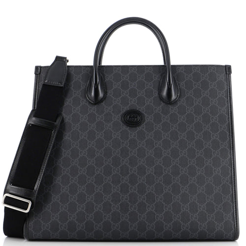 GUCCI Structured Top Handle Open Tote GG Coated Canvas Medium