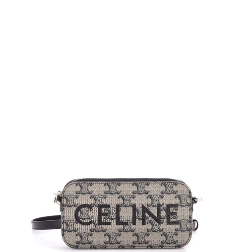 CELINE Horizontal Pouch Crossbody Bag Logo Triomphe Coated Canvas