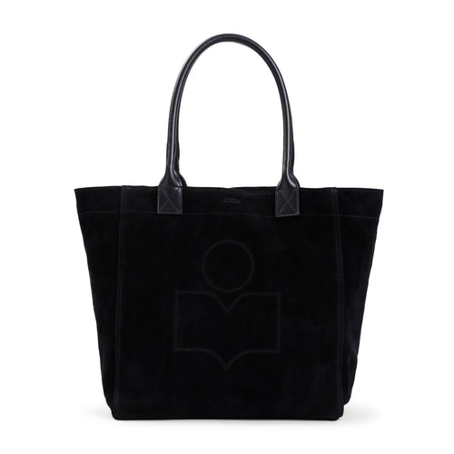 Women's Small Suede Tote Bag Yenky In Leather in Nero | PM0002FAA1C14M