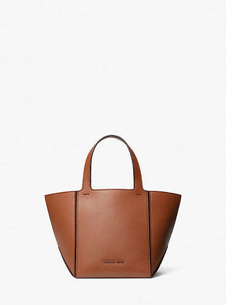 MK Jordi Small Leather Tote Bag - Brown - Michael Kors