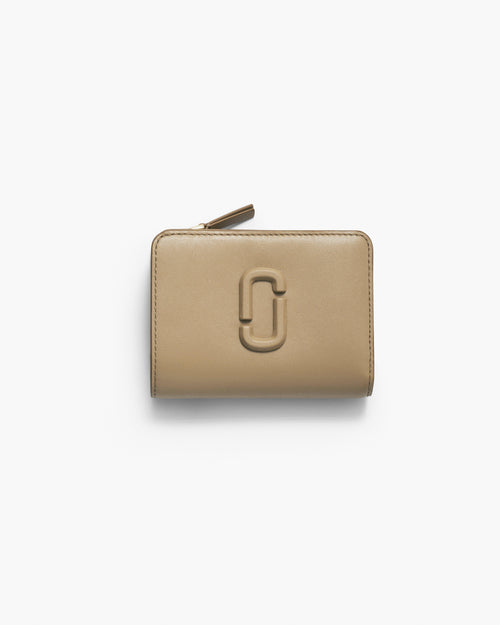 Marc Jacobs The Covered J Marc Mini Compact Wallet in Camel