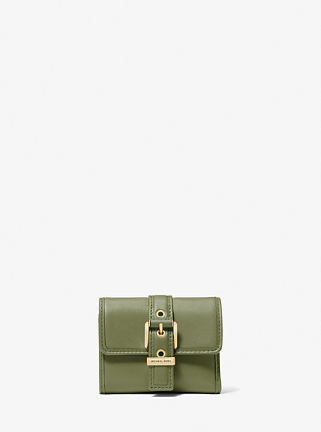 MK Colby Small Leather Tri-Fold Wallet - Green - Michael Kors