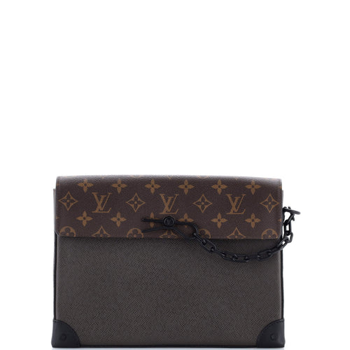 Pochette Voyage Steamer Leather and Monogram Canvas