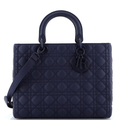 Ultra Matte Lady Dior Bag Cannage Quilt Calfskin Large