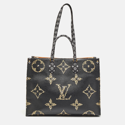 Black Monogram Giant Jungle Canvas Onthego GM Bag