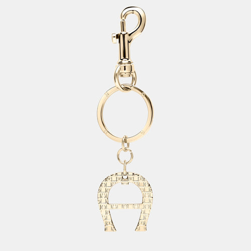 Gold shiny light gold Metal Basics Keyring with Dadino Logo Gold Coloured