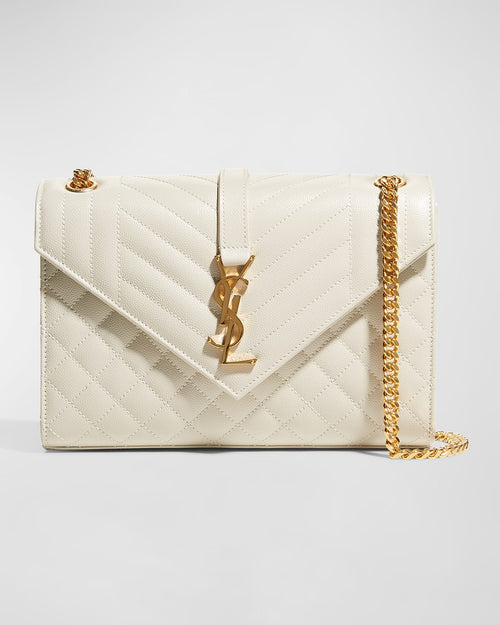 Envelope Triquilt Medium YSL Shoulder Bag in Grained Leather