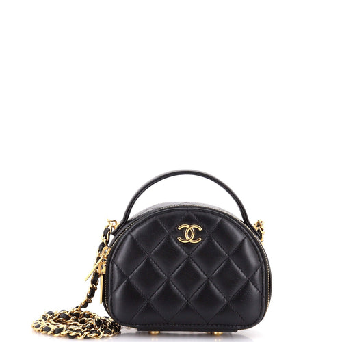 CHANEL Chic Riviera Vanity Case with Chain Quilted Lambskin Mini