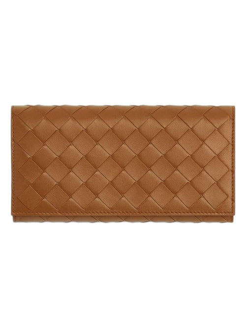 Women's Intrecciato Continental Wallet in Brown | Size UNICA | 742936VCPP3
