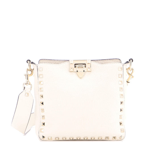 VALENTINO GARAVANI Rockstud Flip Lock Messenger Bag Leather Mini