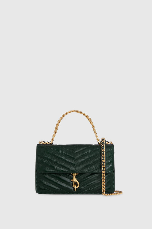 Edie Mini Crossbody On A Chain Bag In Dark Envy