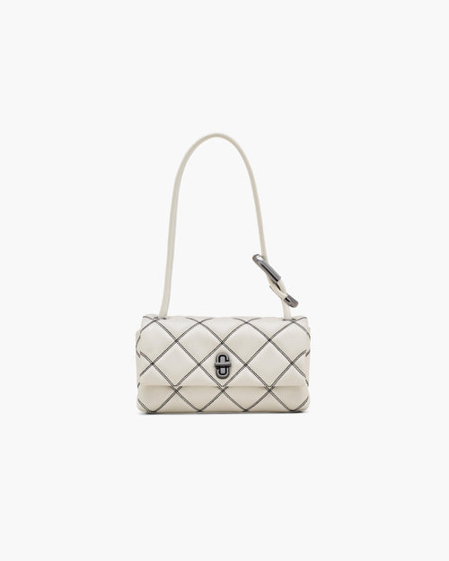 Marc Jacobs The Bi-Color Quilted Mini Dual Shoulder Bag in White/Black