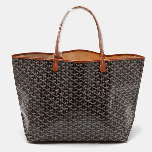 Brown Goyardine Coated Canvas and Leather Saint Louis GM Tote