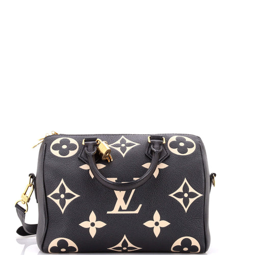 Speedy Bandouliere Bag Bicolor Monogram Empreinte Giant 25