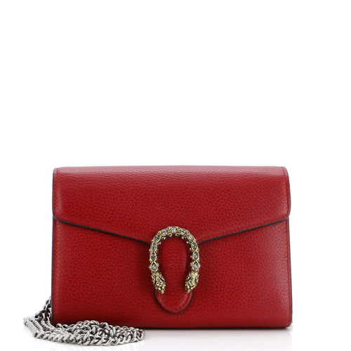 GUCCI Dionysus Chain Wallet Leather with Embellished Detail Small