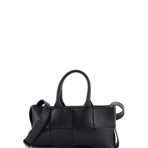 Arco Top Handle Shoulder Bag Maxi Intrecciato Leather East West