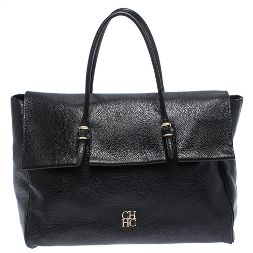 Black Leather Tempo Collection Adagio Tote