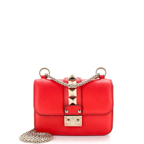 VALENTINO GARAVANI Glam Lock Shoulder Bag Leather Mini